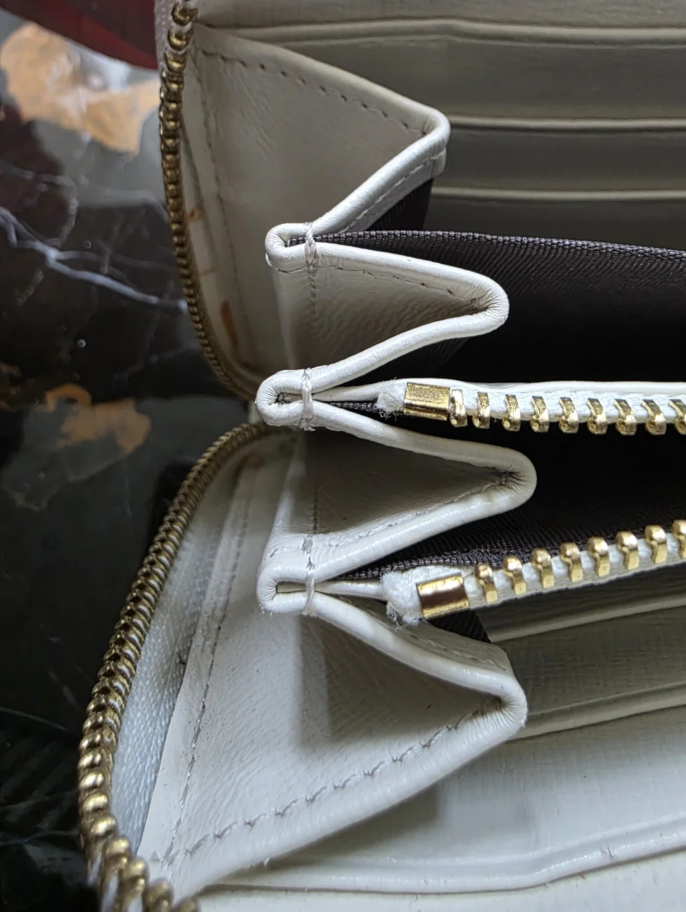 Gucci Horsebit Nuetral Tone Long Wallet 7.5x4 ZIPPER BROKEN - Picture 4 of 12